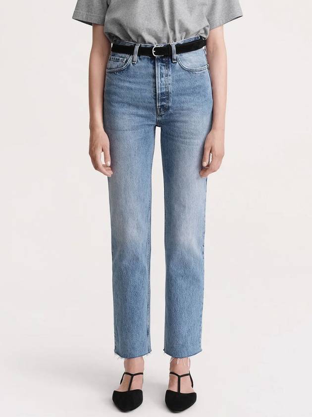 Classic Low Cut Crop Straight Jeans Light Blue - TOTEME - BALAAN 3