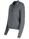 Cashmere Blend Polo Knit Top Grey - MSGM - BALAAN 3