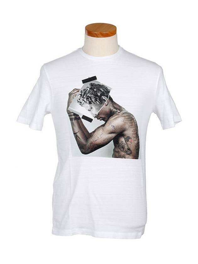 graphic print short sleeve t-shirt white - NEIL BARRETT - BALAAN.
