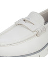 Women's Leather Loafers White - SANTONI - BALAAN 7