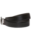 Gancini Reversible Adjustable Calfskin Leather Belt Black - SALVATORE FERRAGAMO - BALAAN 4