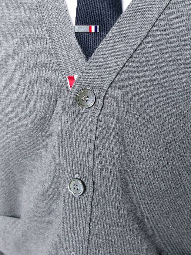 Milano Stitch 4-Bar Cardigan Medium Grey - THOM BROWNE - BALAAN 3