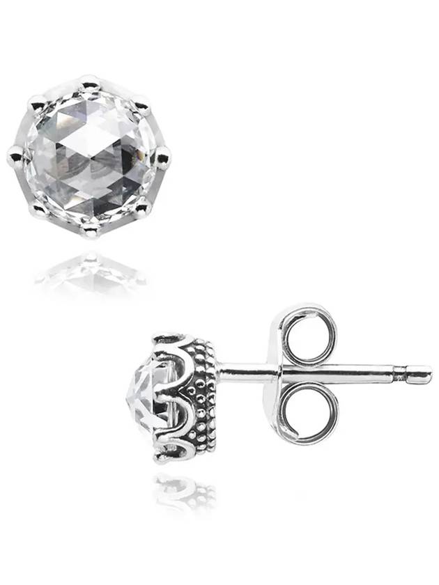 Crown Stud Earrings Silver - PANDORA - BALAAN 4