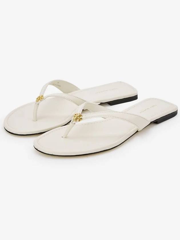 Capri Logo Plaque Flip Flops White - TORY BURCH - BALAAN 3