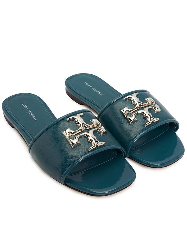 Eleanor Logo Decorated Slide Sandals Blue - TORY BURCH - BALAAN 4