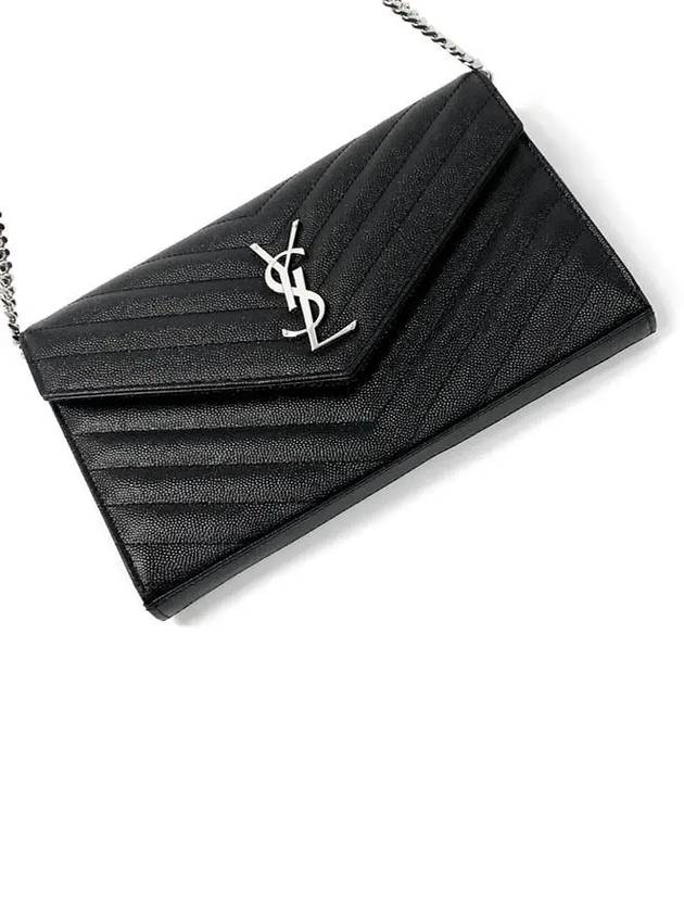 Cassandre Matelasse Chain Cross Bag In Grain de Poudre Embossed Leather Black - SAINT LAURENT - BALAAN 5