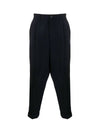 Cuffs Corduroy Straight Pants Navy - AMI - BALAAN 3