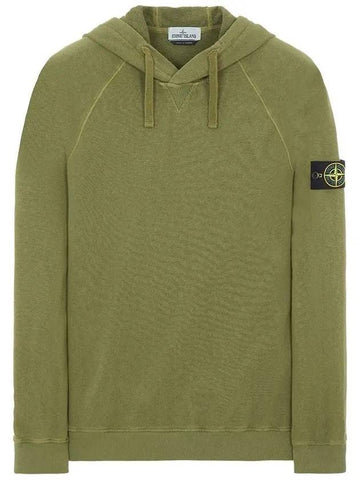 Malfile Fleece Garment Dyed Hoodie Olive - STONE ISLAND - BALAAN 1