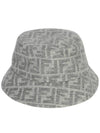 FF Jacquard Wool Silk Bucket Hat Grey - FENDI - BALAAN 2