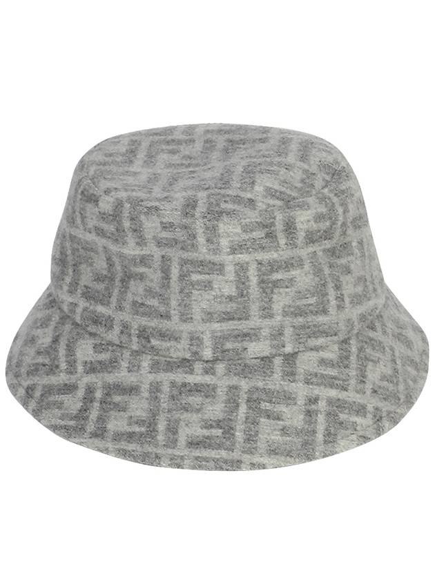 FF Jacquard Wool Silk Bucket Hat Grey - FENDI - BALAAN 2