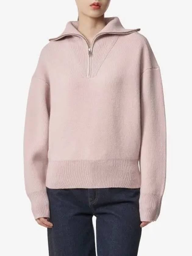 Fancy Half Zip-Up Neck Wool Knit Top Pink - ISABEL MARANT - BALAAN 2