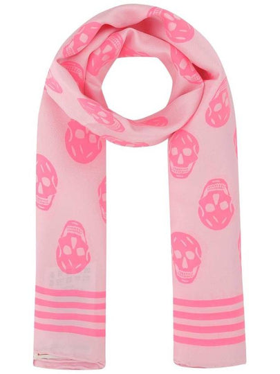 Skull Silk Muffler Pink - ALEXANDER MCQUEEN - BALAAN 2