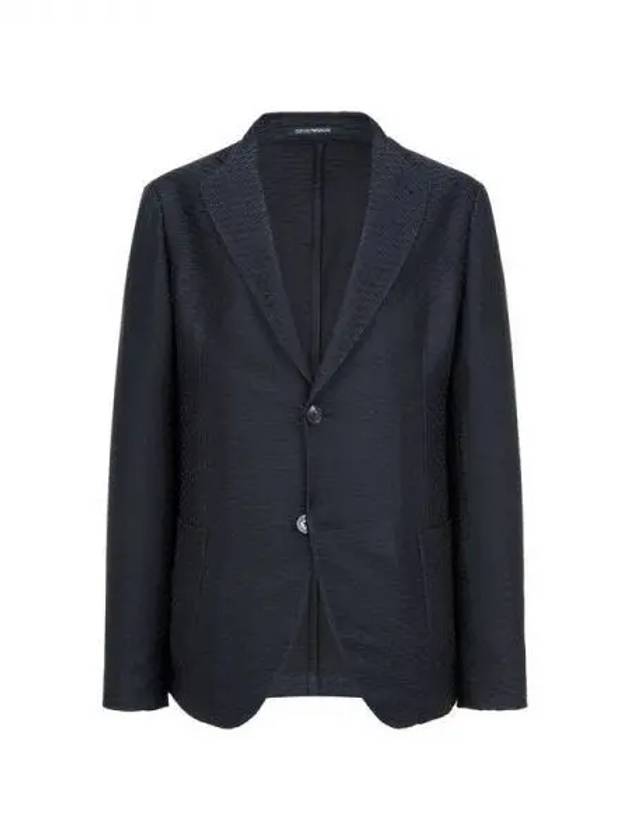 Men s Weave Tissue Easy Single Jacket Black 270422 - EMPORIO ARMANI - BALAAN 1