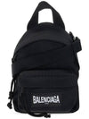 logo patch mini backpack cross bag black - BALENCIAGA - BALAAN.