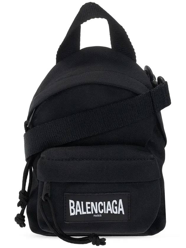 logo patch mini backpack cross bag black - BALENCIAGA - BALAAN.