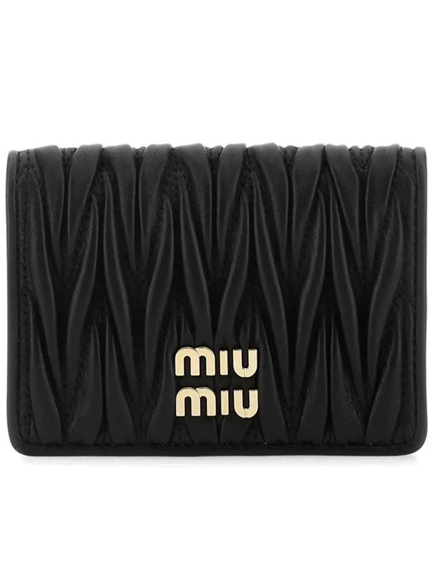 Matelasse Nappa Leather Card Wallet Black - MIU MIU - BALAAN 2