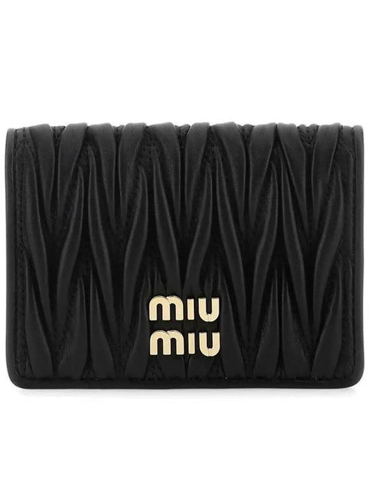 Matelasse Nappa Leather Card Wallet Black - MIU MIU - BALAAN 2