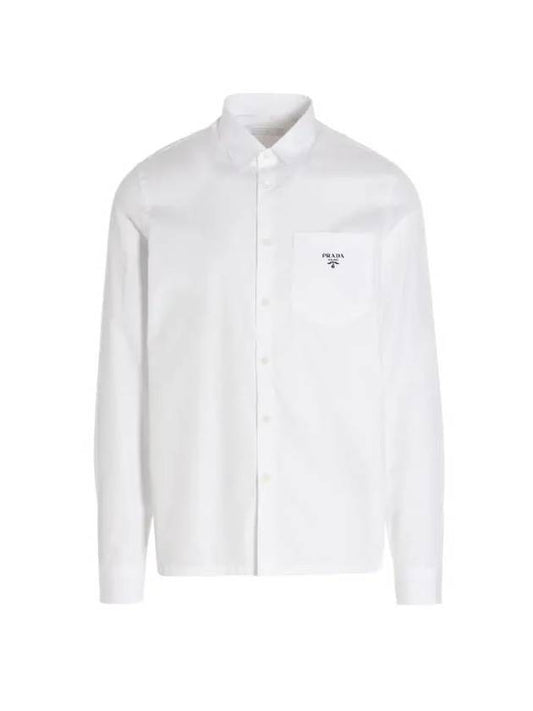 logo long sleeve shirt white - PRADA - BALAAN 1