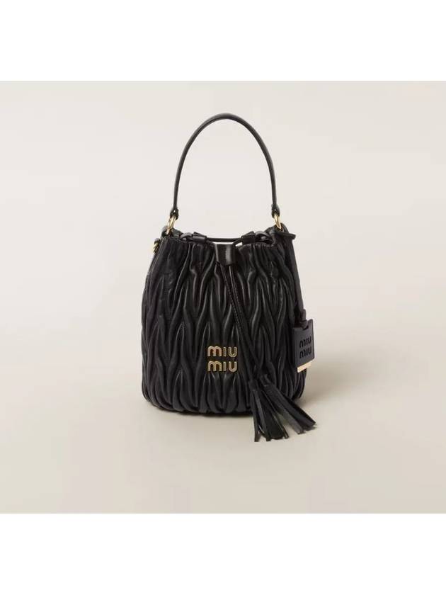 Matelasse Nappa Leather Bucket Bag Black - MIU MIU - BALAAN 3