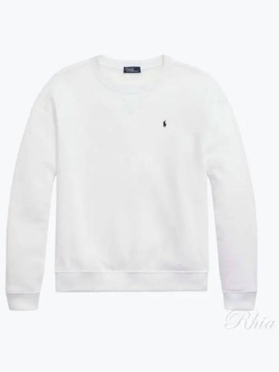 Embroidered Pony Logo Fleece Sweatshirt White - POLO RALPH LAUREN - BALAAN 2