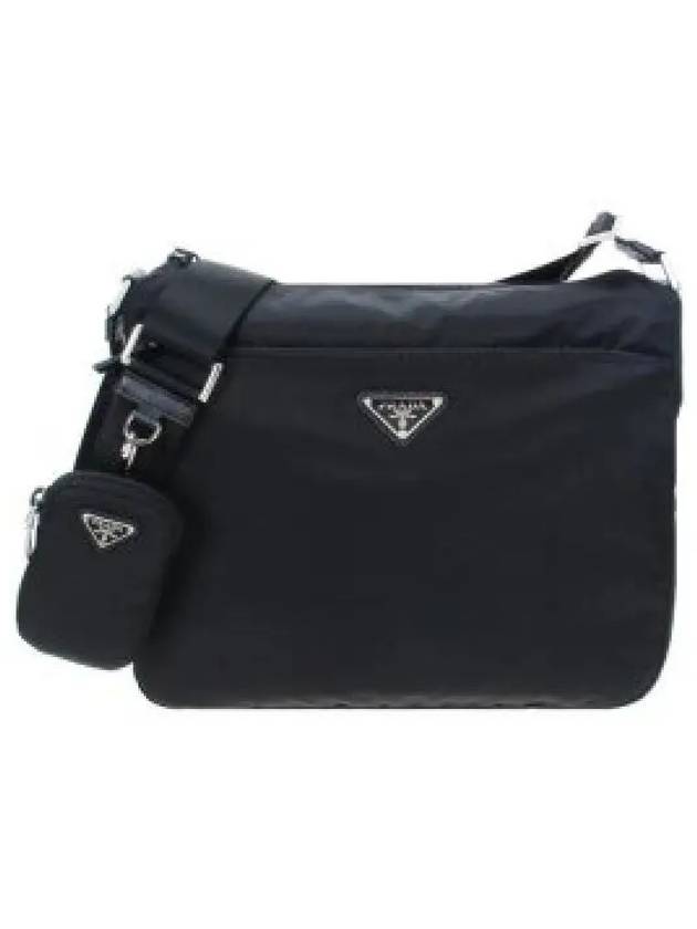 Triangle Logo Re-Nylon Pocket Cross Bag Black - PRADA - BALAAN 2