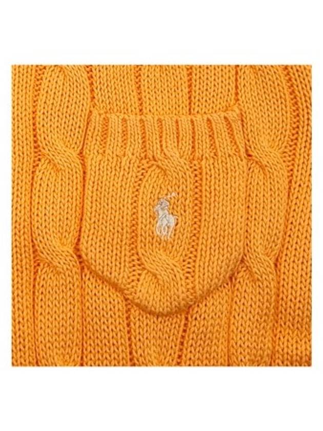 Embroidered Pony Pocket Knit Top Orange - POLO RALPH LAUREN - BALAAN 4