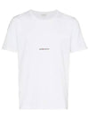 Men's Small Logo Short Sleeve T-Shirt White - SAINT LAURENT - BALAAN.