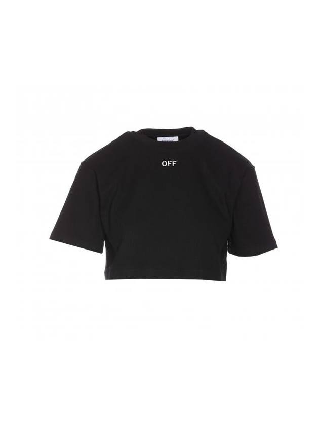 Off Stamp Logo Crop T-Shirt OWAA081C99JER004 1001 B0010999770 - OFF WHITE - BALAAN 1