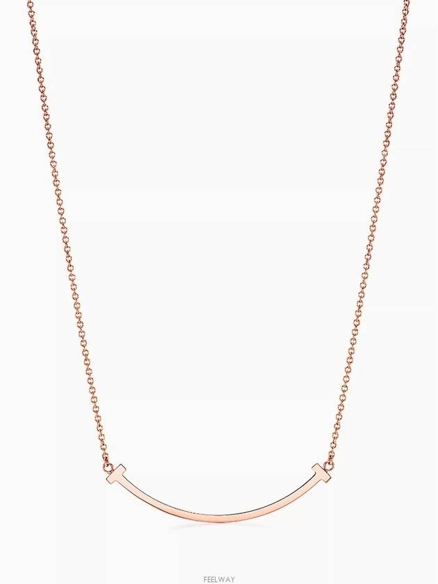 Tiffany T Smile Pendant Rose Gold Small Necklace - TIFFANY & CO. - BALAAN 1