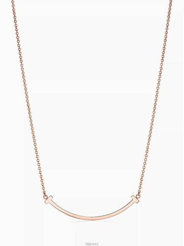 Tiffany T Smile Pendant Rose Gold Small Necklace - TIFFANY & CO. - BALAAN 1