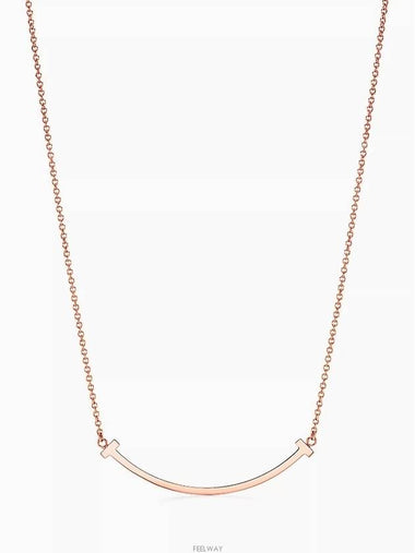 Tiffany T Smile Pendant Rose Gold Small Necklace - TIFFANY & CO. - BALAAN 1