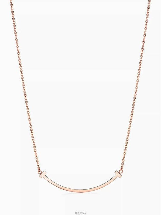 Tiffany T Smile Pendant Rose Gold Small Necklace - TIFFANY & CO. - BALAAN 1