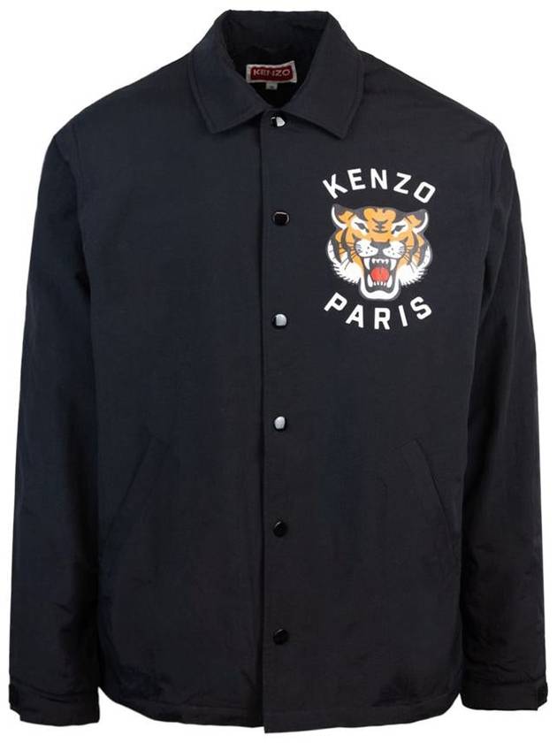 Lucky Tiger Quilted Coach Jacket Black - KENZO - BALAAN 2