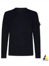 Crewneck Full Rib Wool Knit Top Navy - STONE ISLAND - BALAAN 2