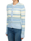 Striped Soft Wool Cardigan Light Blue - GANNI - BALAAN 6