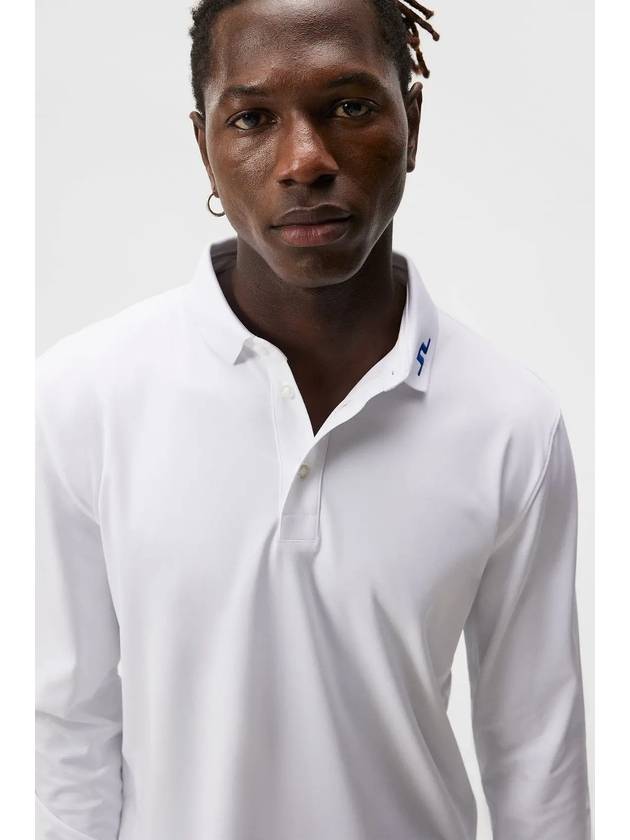 Men's Tour Tech Long Sleeve Polo Shirt White - J.LINDEBERG - BALAAN 6