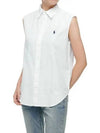 W Sleeveless Oxford Shirt White - POLO RALPH LAUREN - BALAAN 1