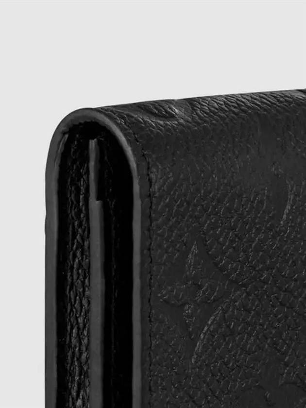 Monogram Embossed Leather Business Card Wallet Black - LOUIS VUITTON - BALAAN 3