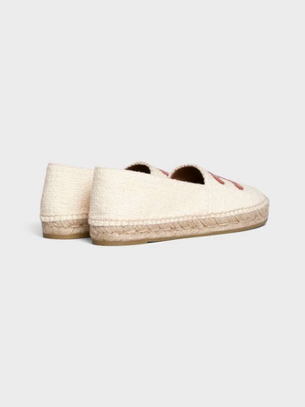 Women's Triomphe Logo Patch Flat Espadrilles Cream - CELINE - BALAAN 4