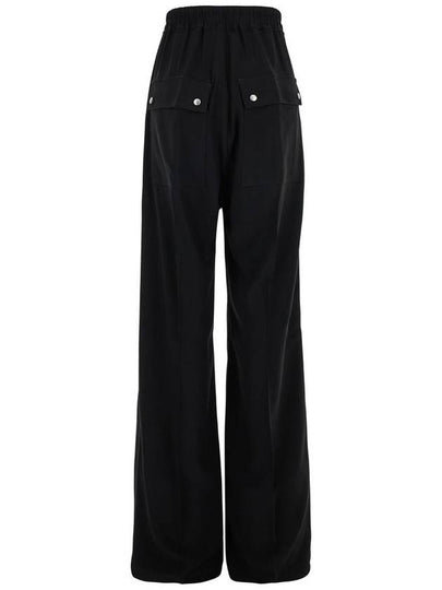 Black Wide Pants With Oversized Drawstring In Jersey Woman - RICK OWENS - BALAAN 2