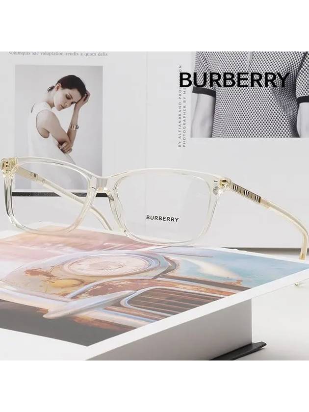 Eyewear Transparent Square Horn-rimmed Eyeglasses Yellow - BURBERRY - BALAAN 3