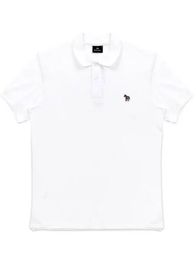 Zebra Logo Patch Polo Shirt White - PAUL SMITH - BALAAN 3