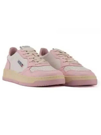 Men's Medalist Leather Low Top Sneakers Pink - AUTRY - BALAAN 2