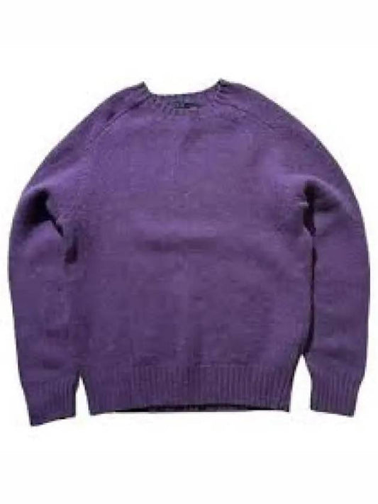 Savings Suede Patch Wool Cashmere Sweater Purple - POLO RALPH LAUREN - BALAAN 1