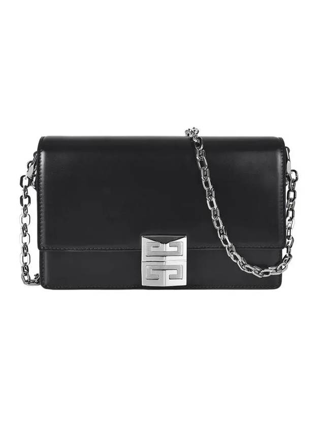 Silver Hardware Box 4G Chain Small Leather Shoulder Bag Black - GIVENCHY - BALAAN 1