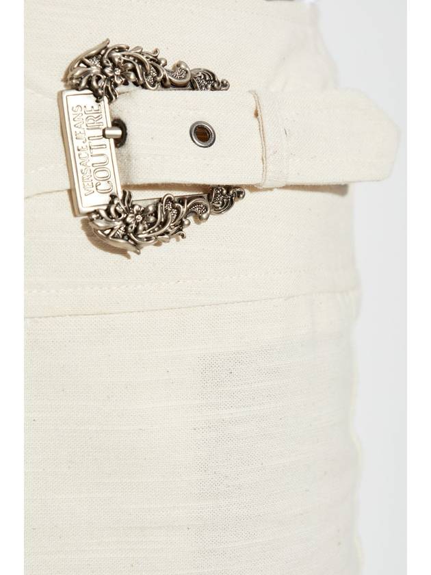 Versace Jeans Couture Trousers With Belt, Women's, Cream - VERSACE - BALAAN 5