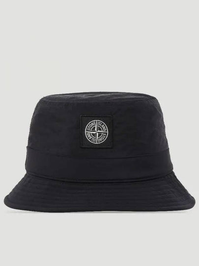 Logo Patch Bucket Hat Black - STONE ISLAND - BALAAN 2