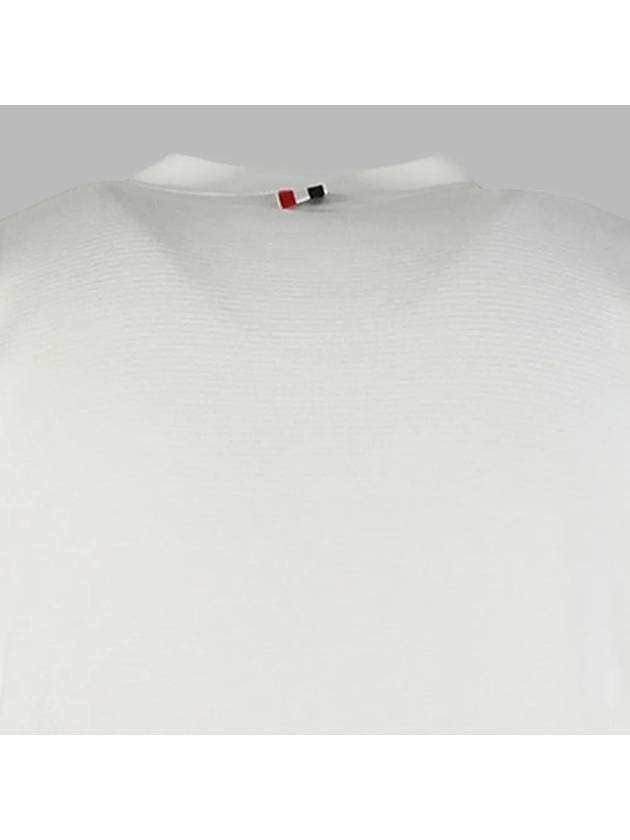 Milano Stitch 4 Bar Cardigan White - THOM BROWNE - BALAAN 5