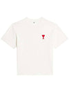 Heart Logo Cotton Jersey Short Sleeve T-Shirt White - AMI - BALAAN 5