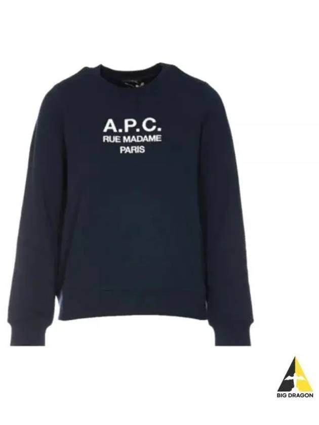 Women's Tina Logo Sweat Sweatshirt Navy - A.P.C. - BALAAN 2